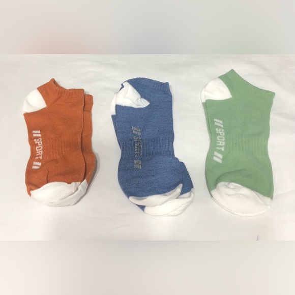 Unisex 3Pk Low Cut Socks Sport graphics blue brown greenSize 6-10 - Picture 1 of 2